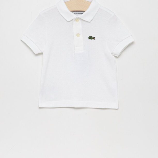 Lacoste tricouri polo din bumbac pentru copii culoarea alb