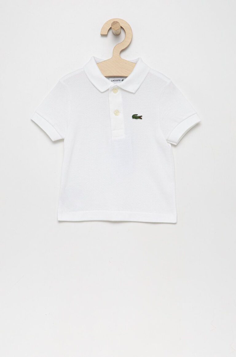 Lacoste tricouri polo din bumbac pentru copii culoarea alb