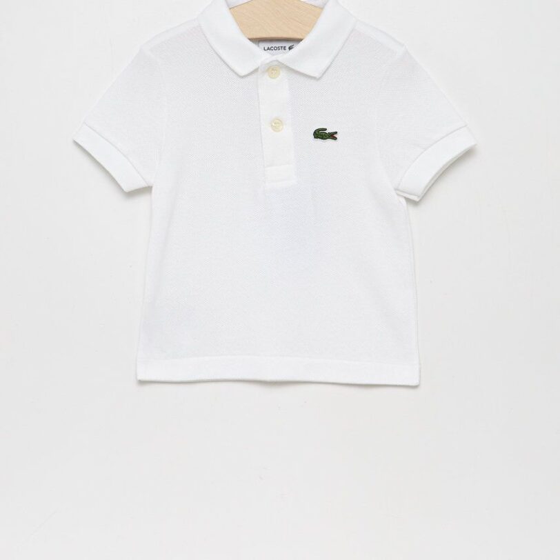 Lacoste tricouri polo din bumbac pentru copii culoarea alb