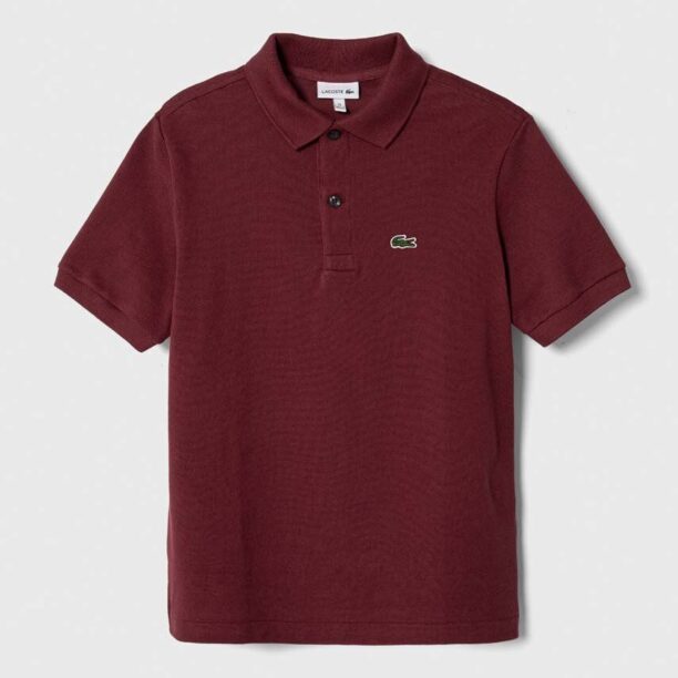 Lacoste tricouri polo din bumbac pentru copii culoarea bordo