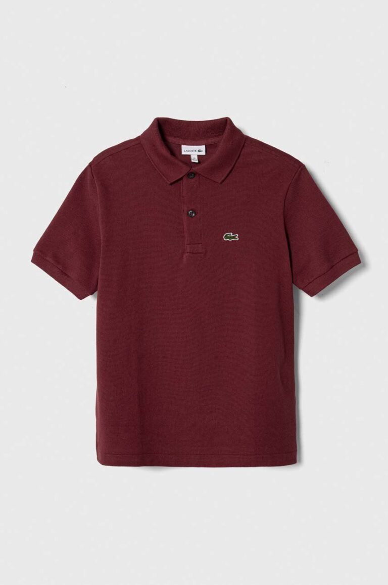 Lacoste tricouri polo din bumbac pentru copii culoarea bordo