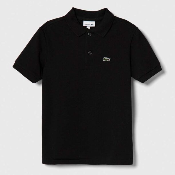 Lacoste tricouri polo din bumbac pentru copii culoarea negru