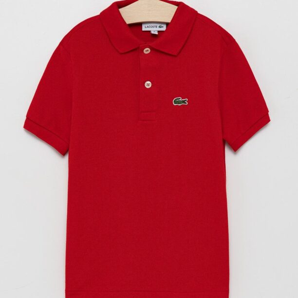 Lacoste tricouri polo din bumbac pentru copii culoarea rosu