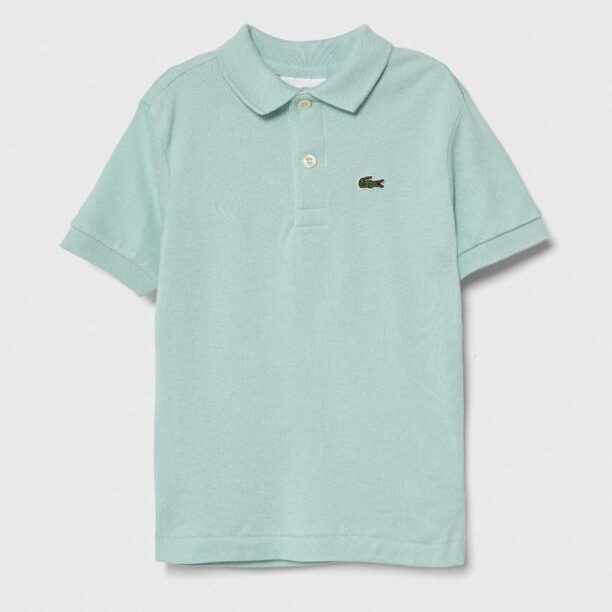 Lacoste tricouri polo din bumbac pentru copii culoarea turcoaz