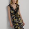 Lauren Ralph Lauren Rochie de seară 'JUDINE'  albastru porumbel / galben citron / negru / alb