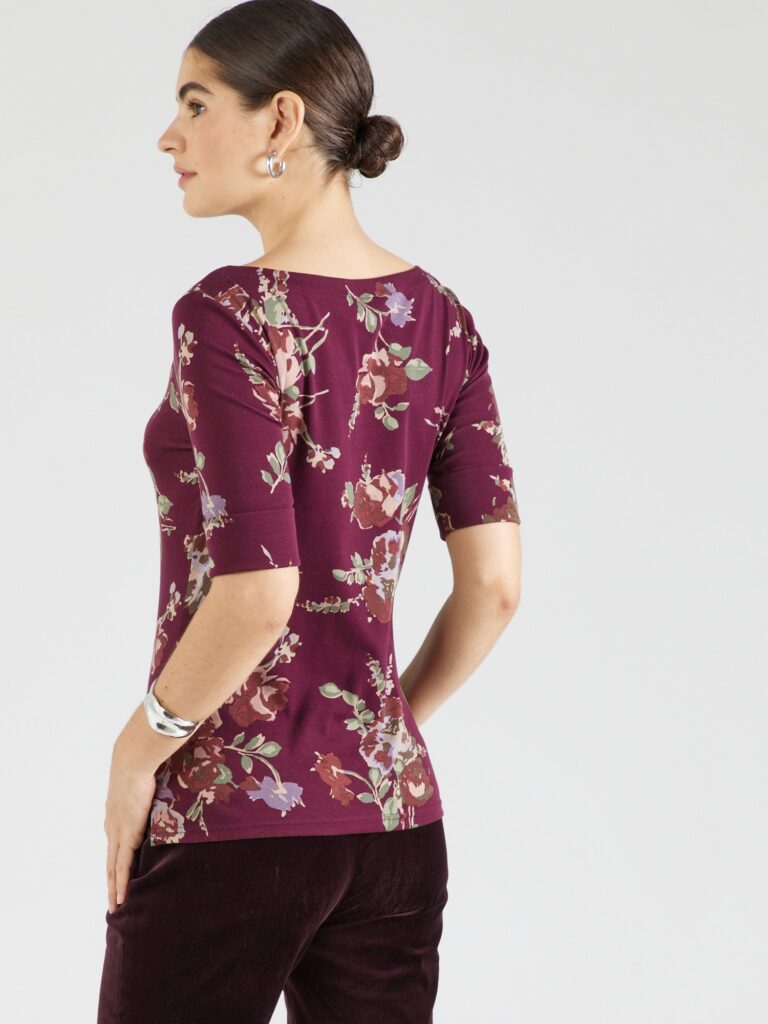 Lauren Ralph Lauren Tricou 'JUDY'  oliv / mov deschis / roșu burgundy preţ