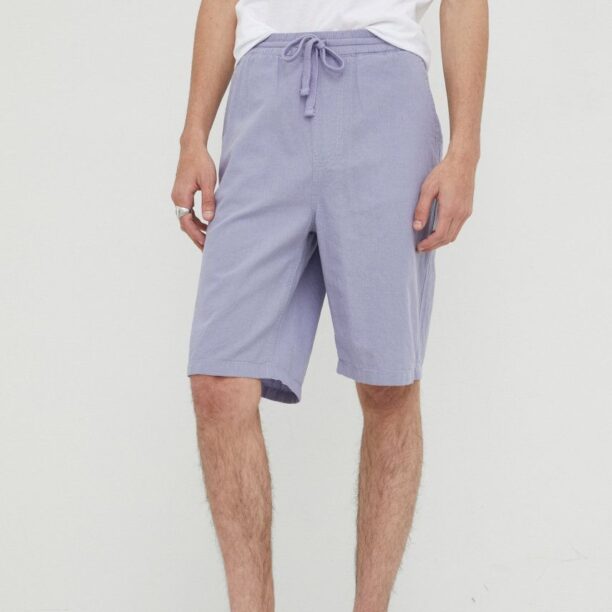 Lee pantaloni scurți din amestec de in Relaxed Drawstring S Misty Lilac barbati