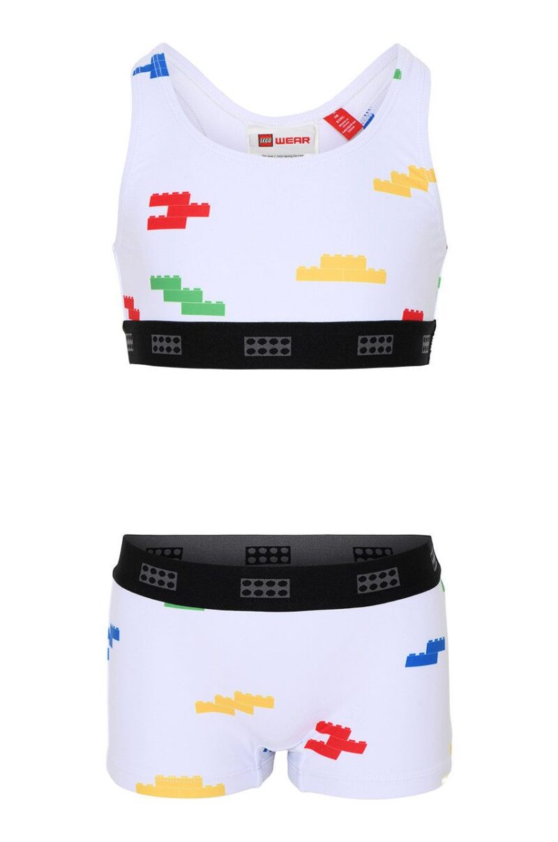 Lego Wear costum de baie copii culoarea alb