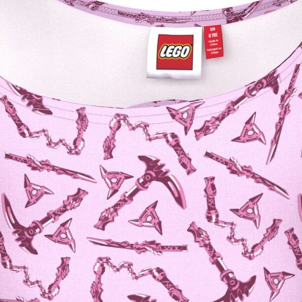 Lego Wear costum de baie copii culoarea roz preţ