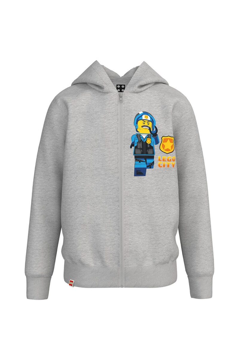 Lego Wear hanorac de bumbac pentru copii culoarea gri