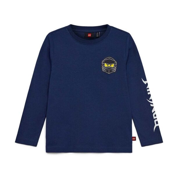 Lego longsleeve din bumbac pentru copii culoarea albastru marin