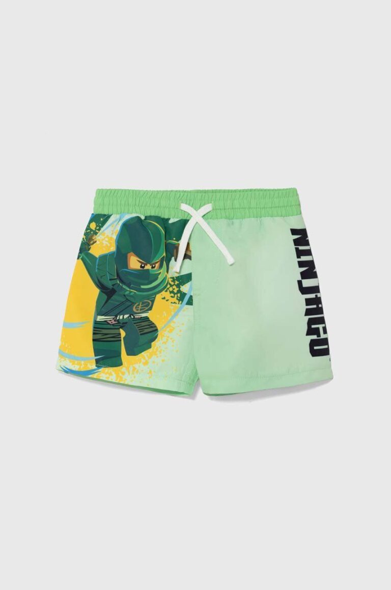 Lego pantaloni scurti de baie copii culoarea verde