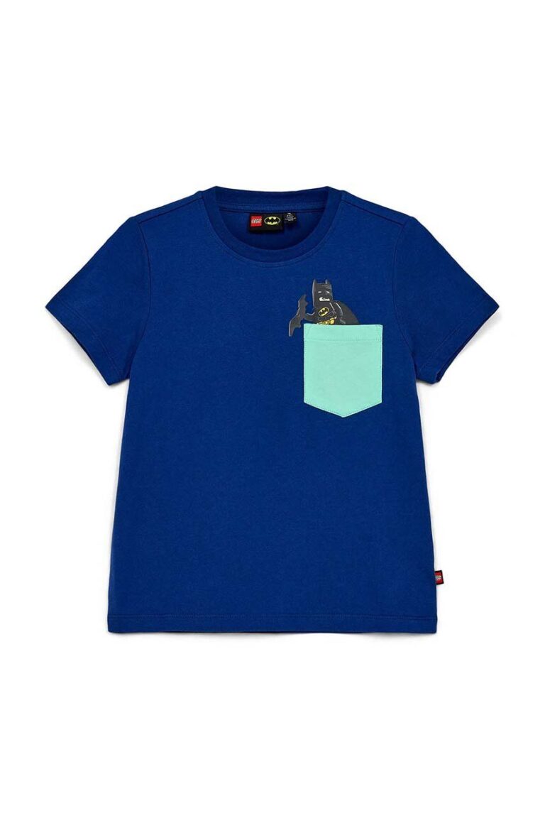 Lego tricou de bumbac pentru copii culoarea albastru marin