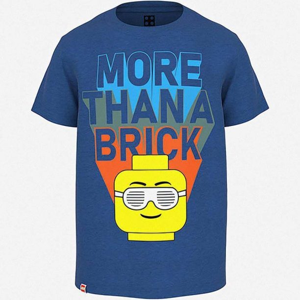 Lego tricou de bumbac pentru copii culoarea albastru marin