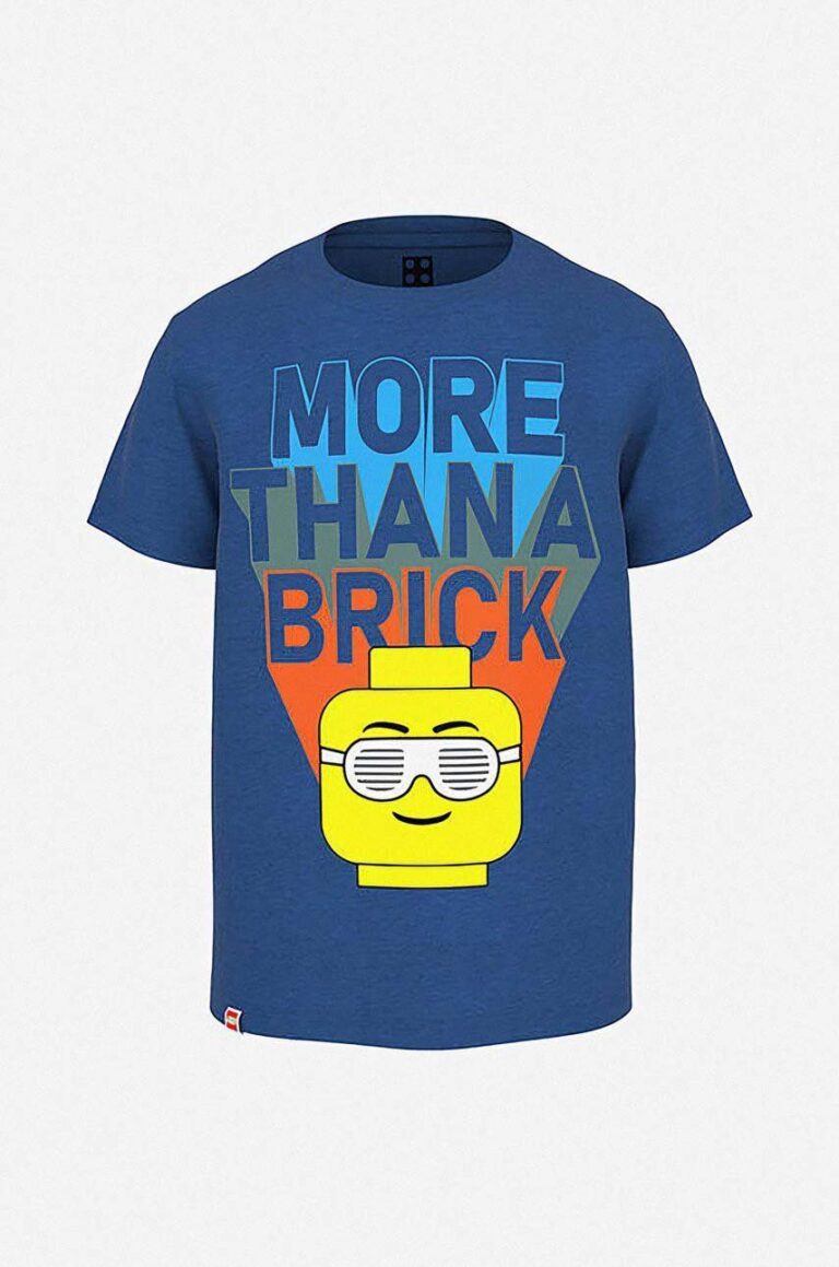 Lego tricou de bumbac pentru copii culoarea albastru marin