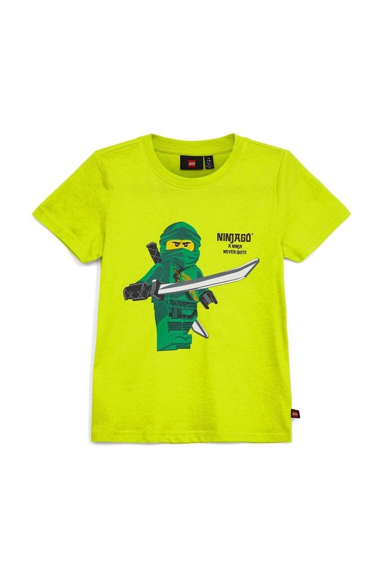 Lego tricou de bumbac pentru copii culoarea galben