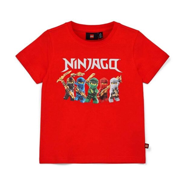 Lego tricou de bumbac pentru copii culoarea rosu