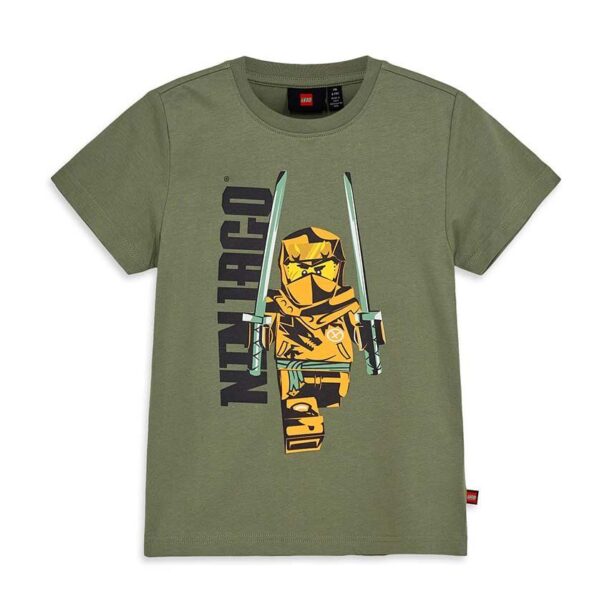 Lego tricou de bumbac pentru copii culoarea verde