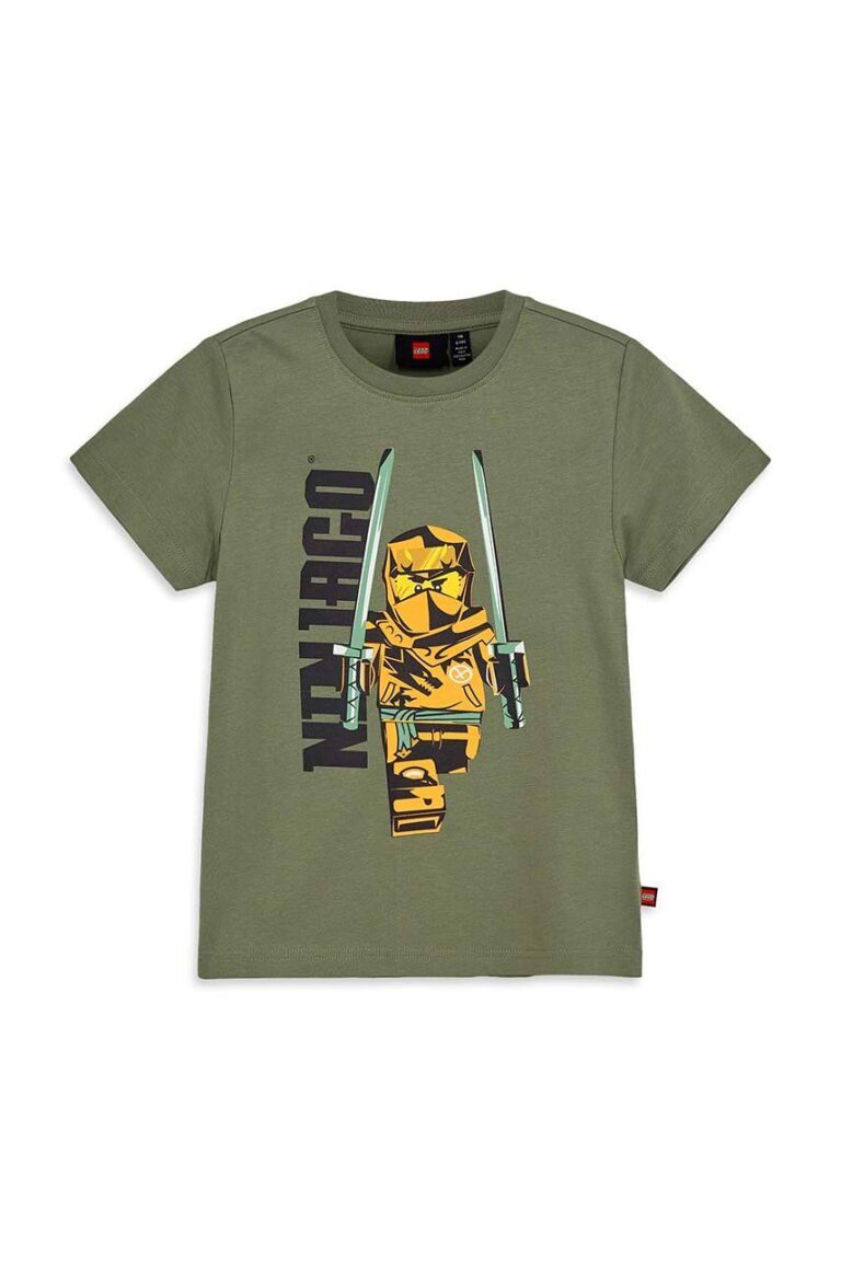 Lego tricou de bumbac pentru copii culoarea verde