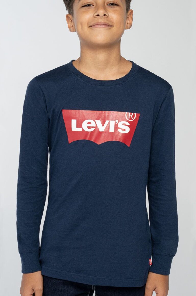 Levi's Longsleeve copii culoarea albastru marin