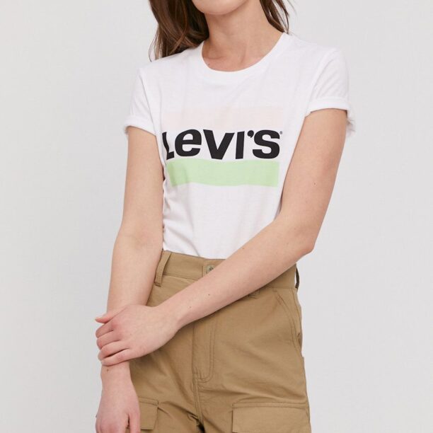 Levi's Tricou culoarea alb