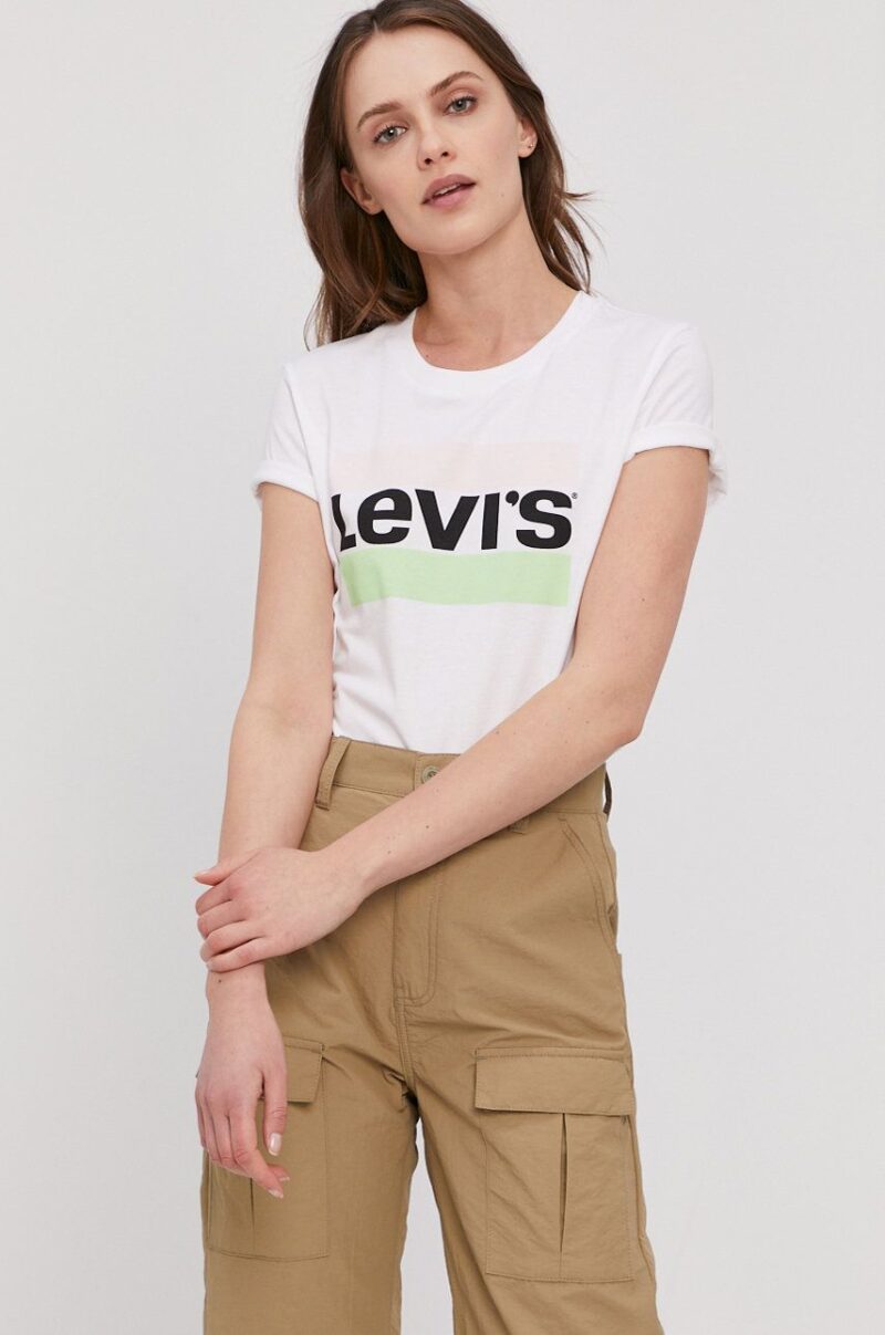 Levi's Tricou culoarea alb