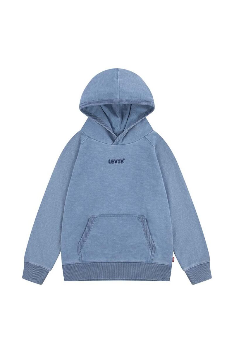 Levi's bluza copii LVB HEADLINE INDIGO HOODIE cu glugă