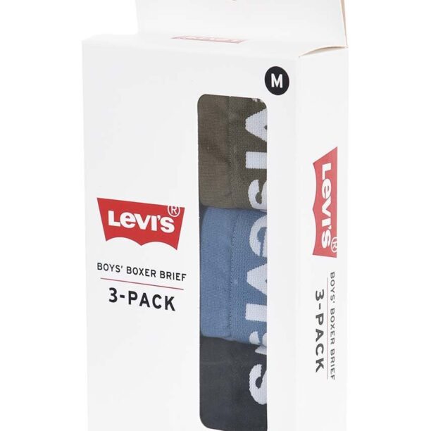 Levi's boxeri copii 3-pack culoarea negru preţ