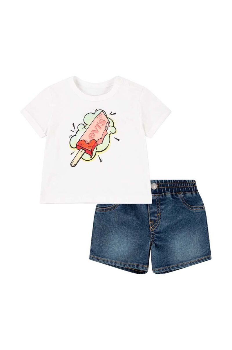 Levi's compleu bebe culoarea alb