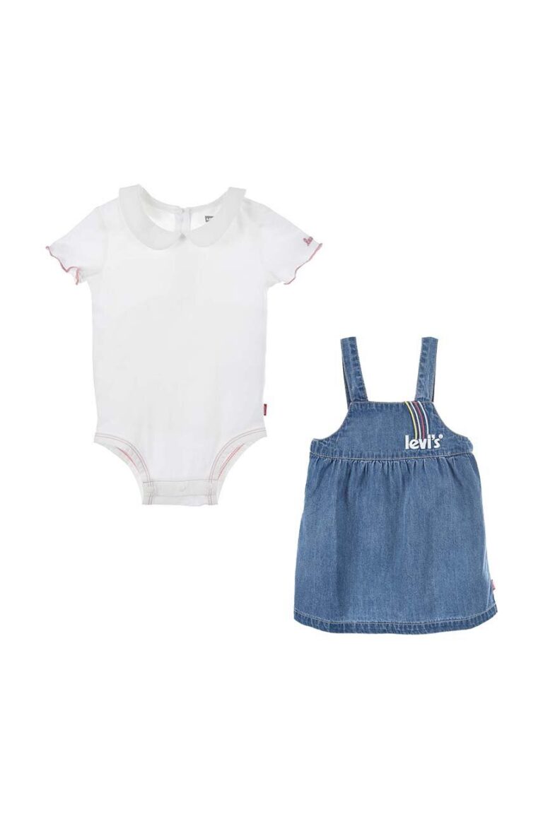 Levi's compleu bebe culoarea alb