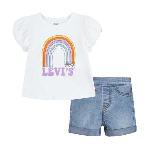 Levi's compleu bebe culoarea alb