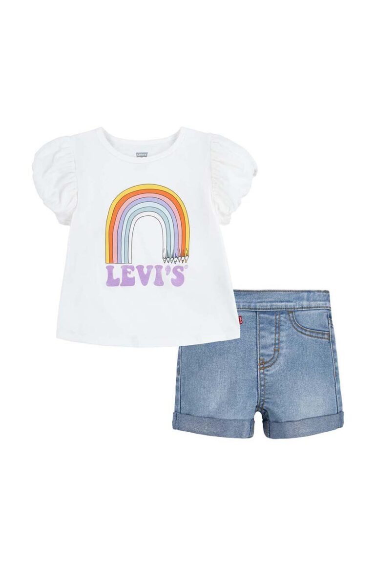 Levi's compleu bebe culoarea alb