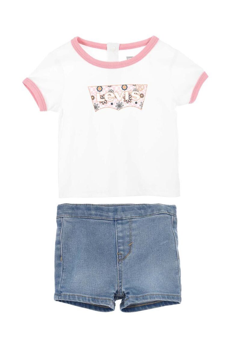 Levi's compleu bebe culoarea alb