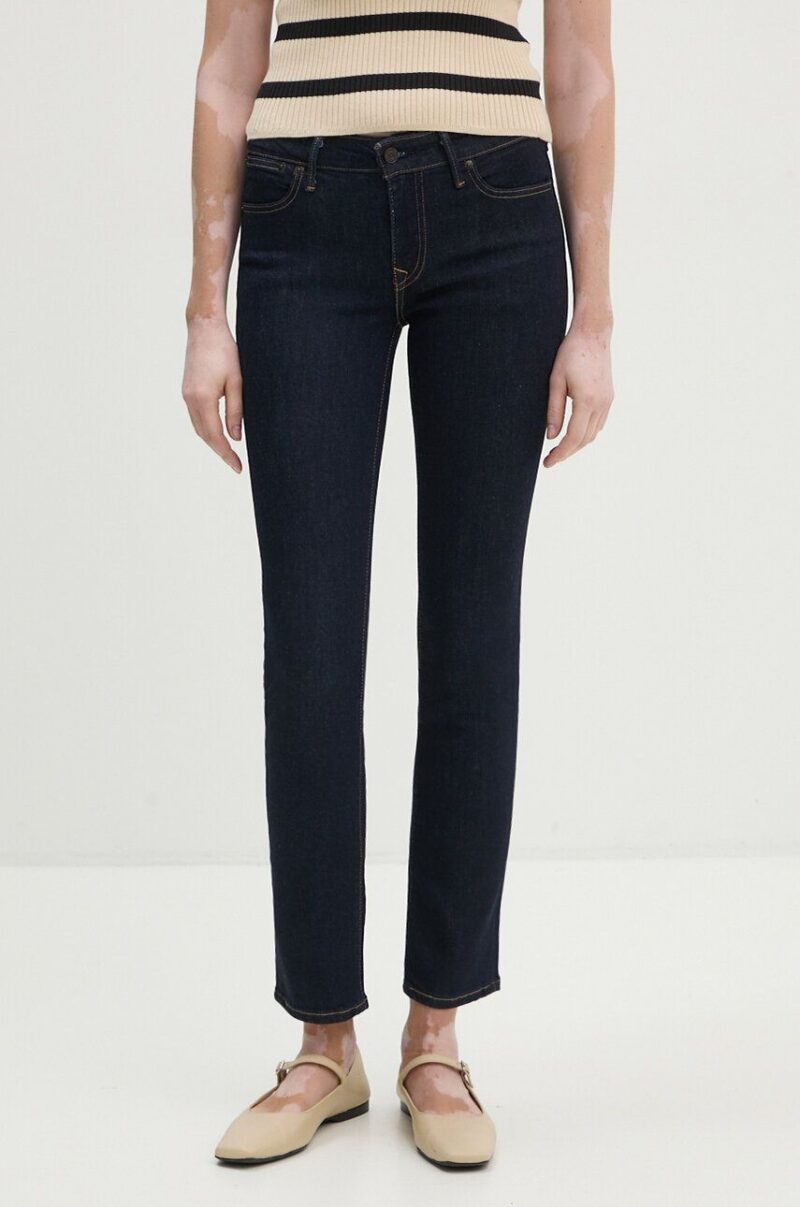 Levi's jeansi 712 SLIM culoarea albastru marin preţ