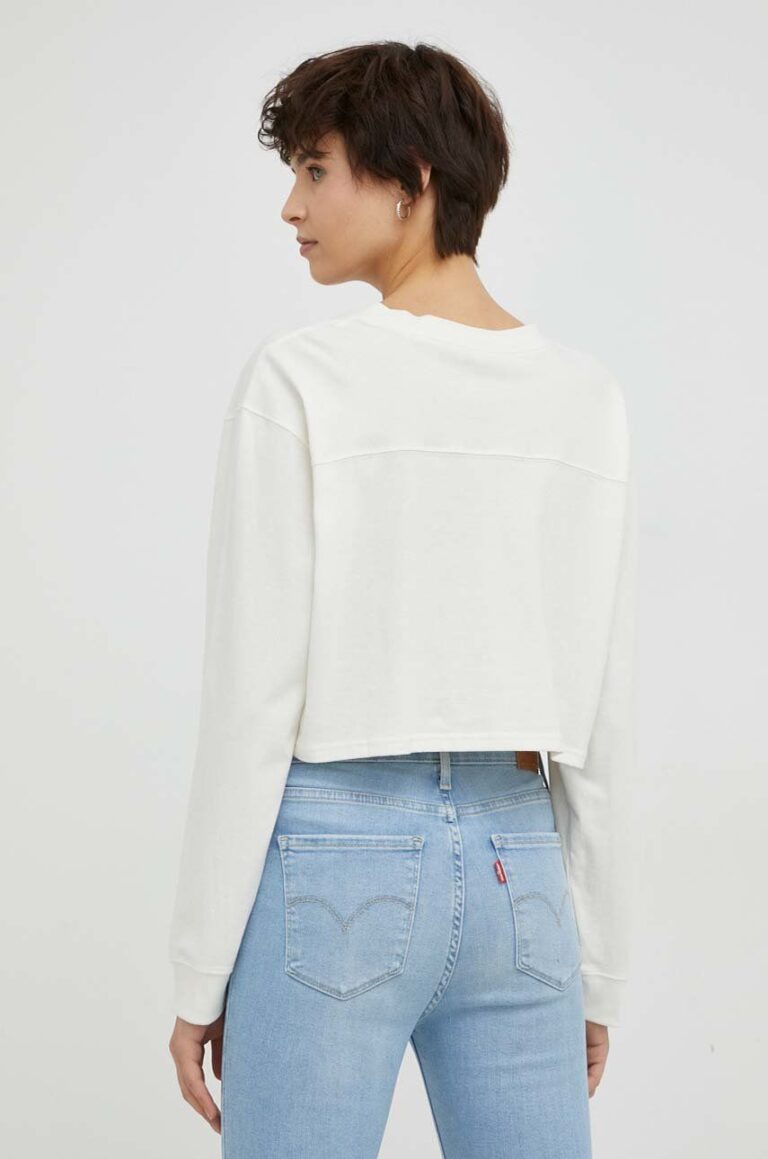 Levi's longsleeve din bumbac culoarea alb preţ