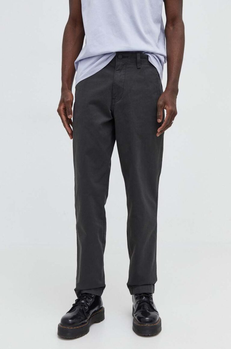 Levi's pantaloni de bumbac culoarea gri