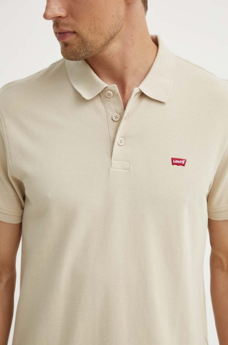 Levi's polo de bumbac culoarea bej