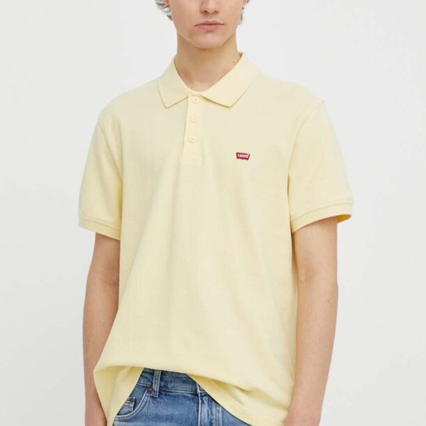 Levi's polo de bumbac culoarea galben