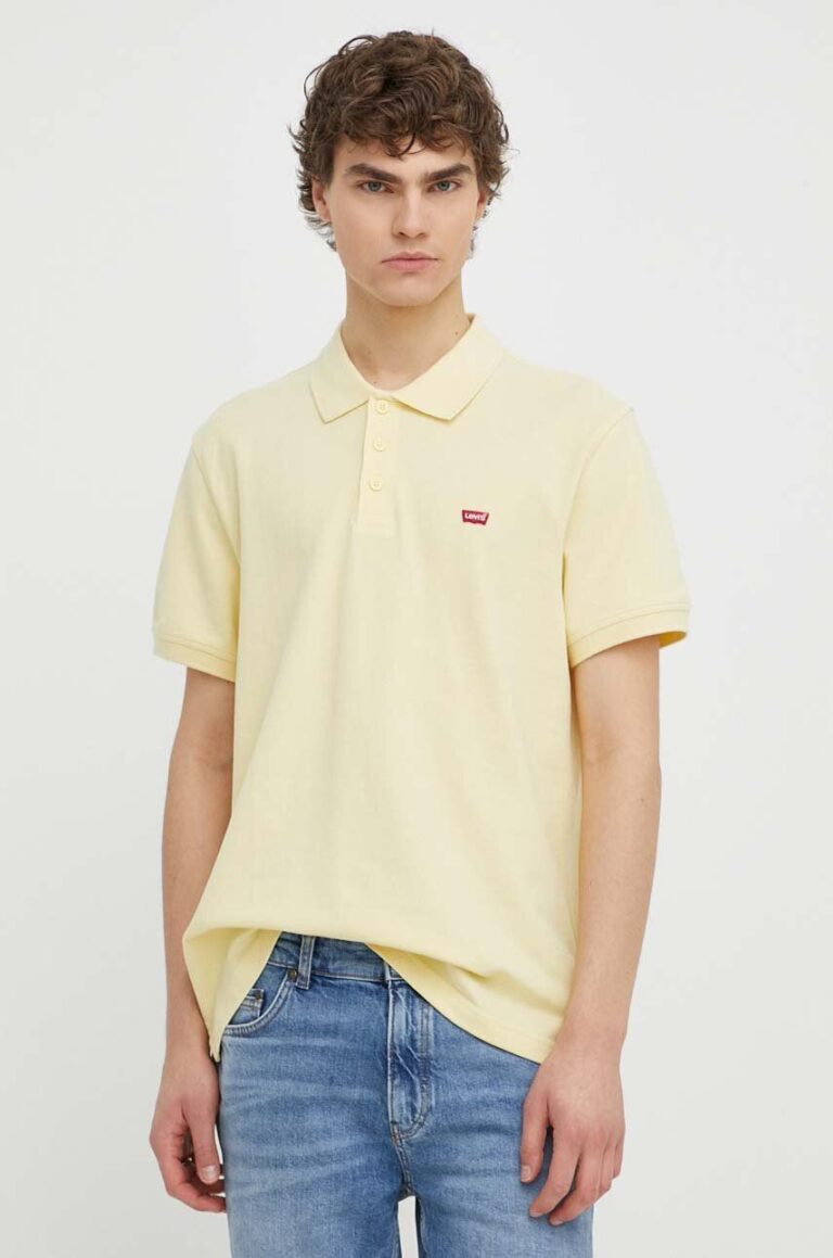 Levi's polo de bumbac culoarea galben