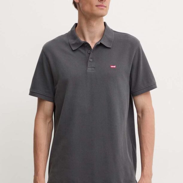 Levi's polo de bumbac culoarea gri