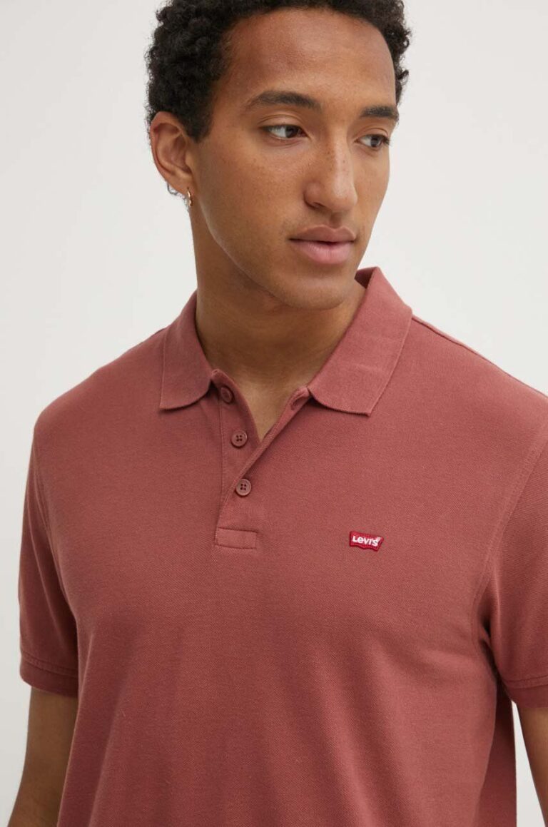 Levi's polo de bumbac culoarea maro