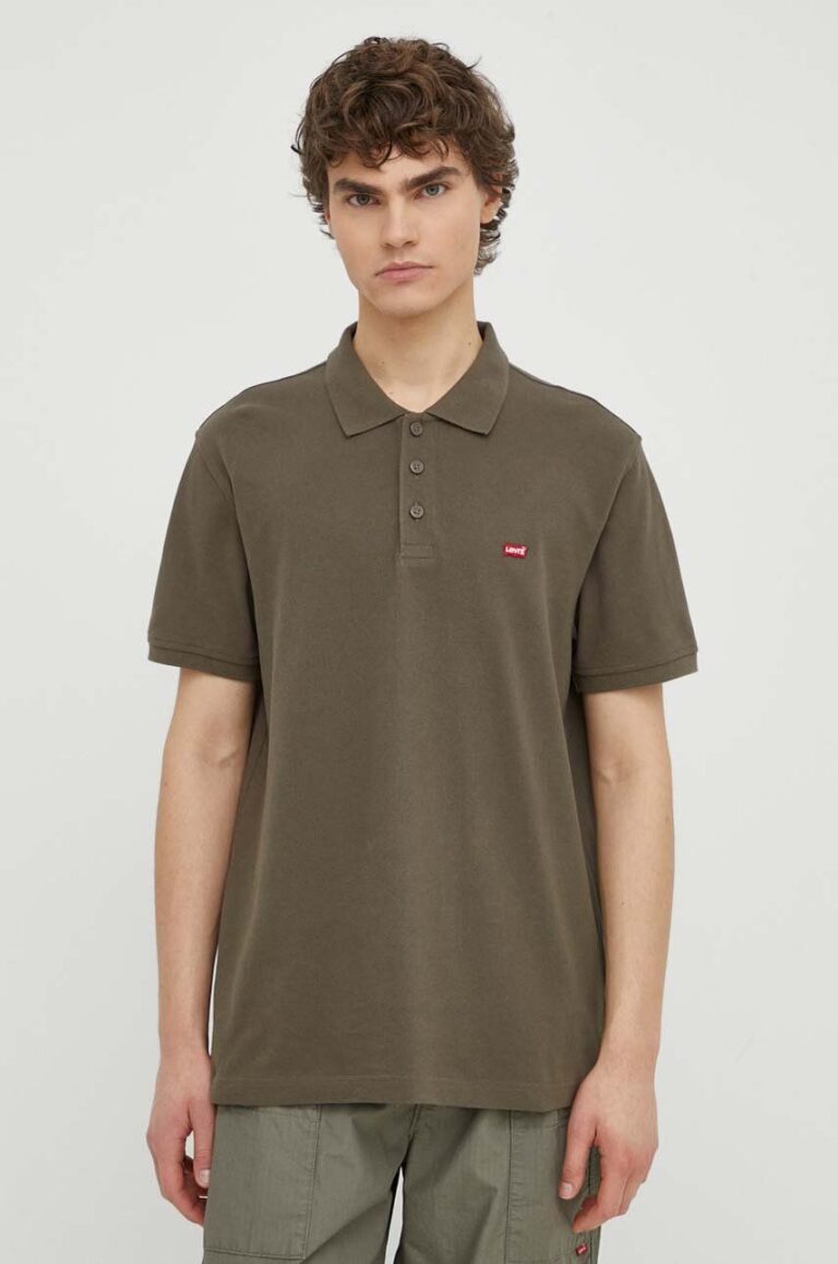 Levi's polo de bumbac culoarea verde