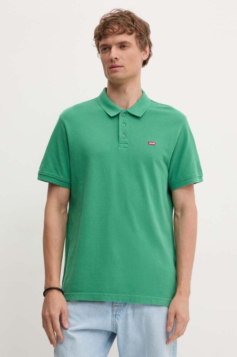 Levi's polo de bumbac culoarea verde