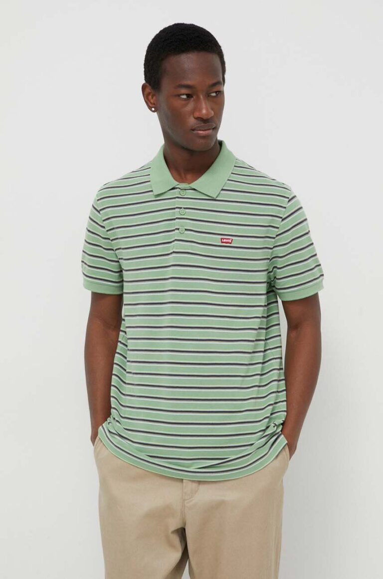 Levi's polo de bumbac culoarea verde