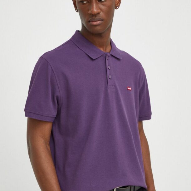 Levi's polo de bumbac culoarea violet