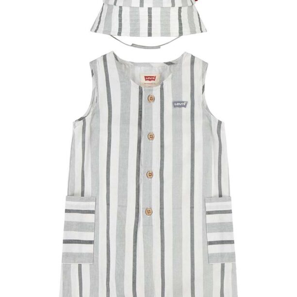 Levi's salopete pentru copii din amestec de in LVB STRIPE ROMPER & BUCKET HAT