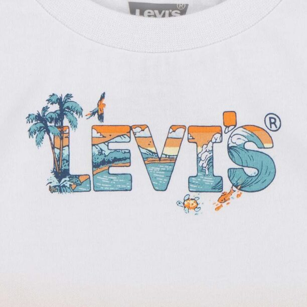 Levi's set de bumbac pentru bebelusi culoarea portocaliu preţ