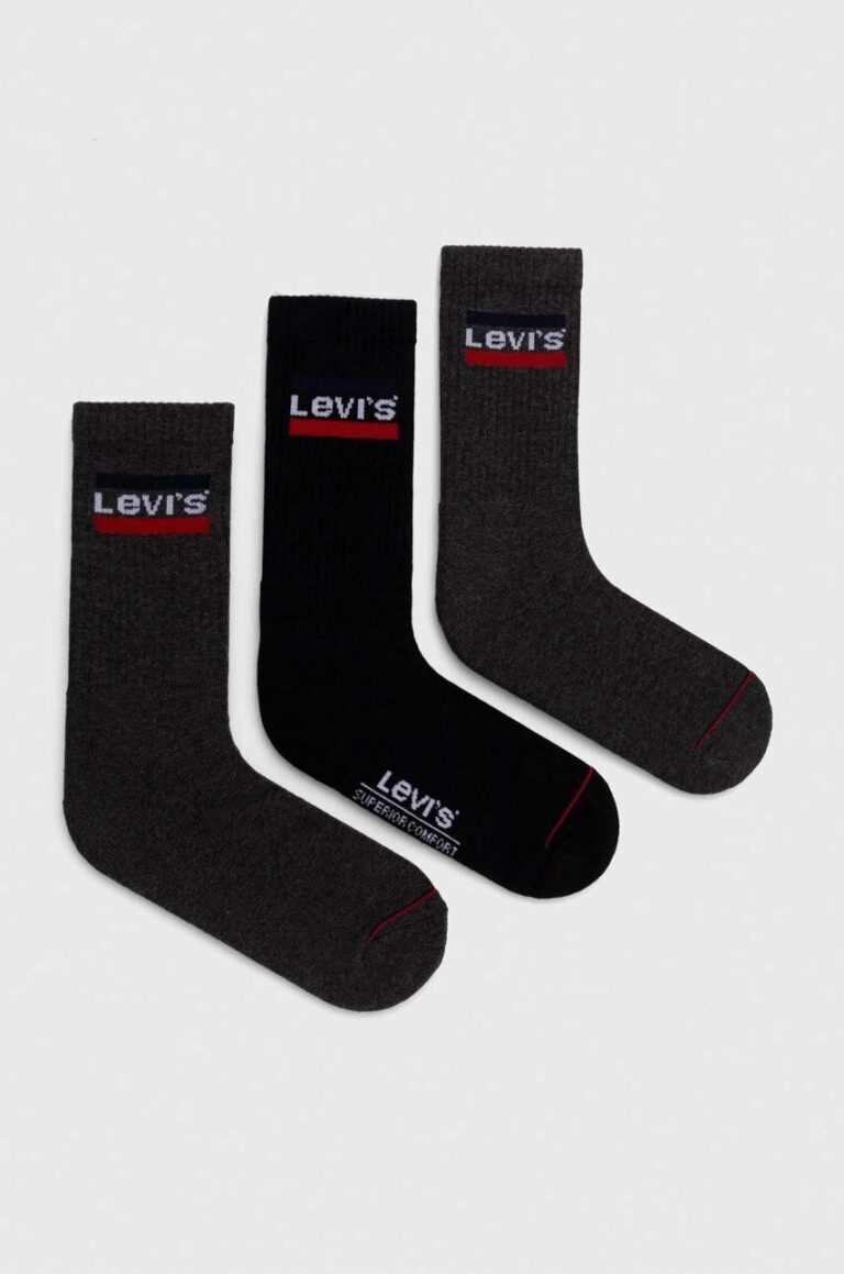 Levi's sosete 6-pack culoarea gri preţ