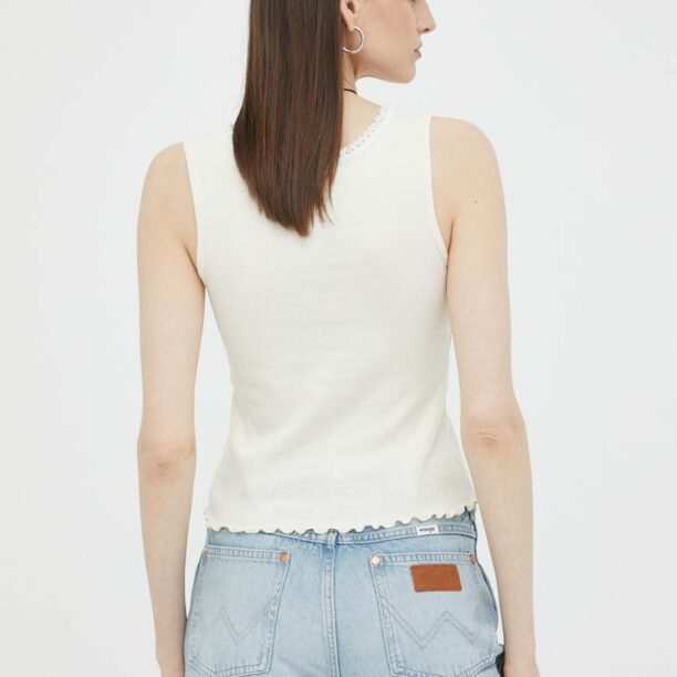 Levi's top din amestec de in culoarea bej preţ