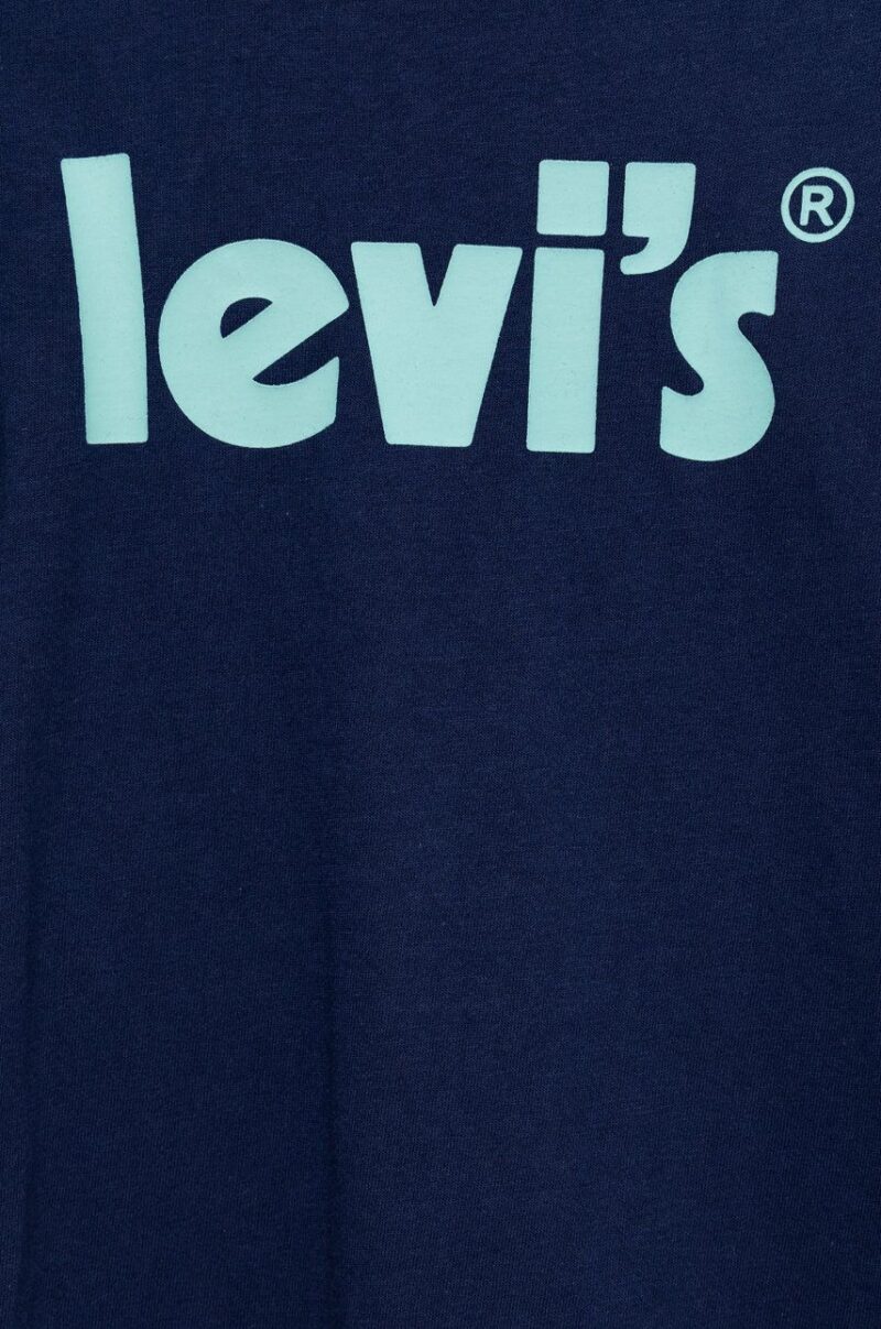 Levi's tricou de bumbac pentru copii culoarea albastru marin preţ